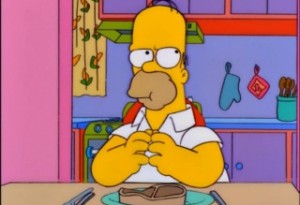 Un critique culinaire connu de la pop culture : Homer Simpson, dans l’épisode « La Critique du lard », qui passe par différentes approches du métier.
